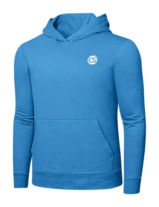Light Aqua Blue 7.8 oz Ring Spun Hooded Sweatshirt w/CS Logo