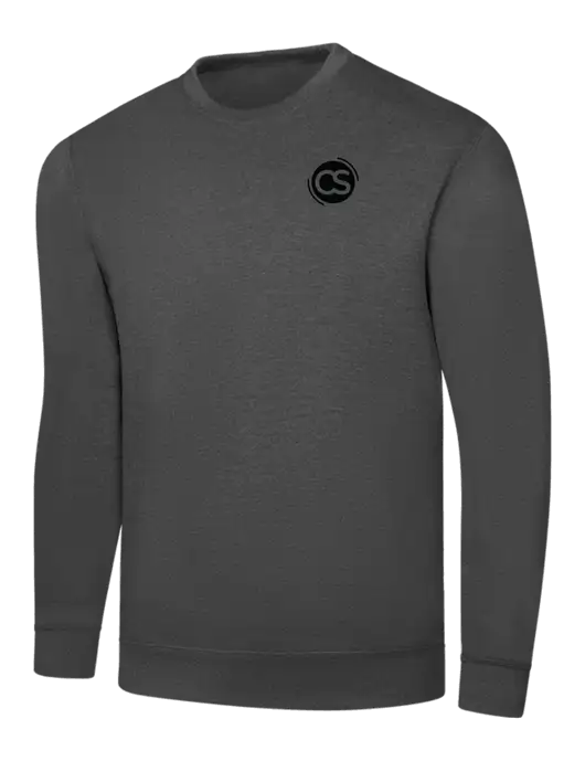 Charcoal 7.8 oz Ring Spun Crew Sweatshirt w/CS Logo