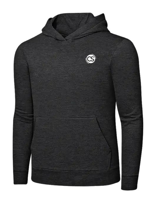 Dark Heather Grey 7.8 oz Ring Spun Hooded Sweatshirt w/CS Logo