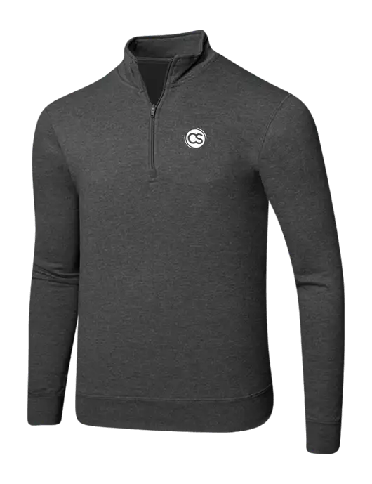 Dark Heather Grey 8.5 oz Ring Spun 1/4 Zip Pullover Sweatshirt w/CS Logo