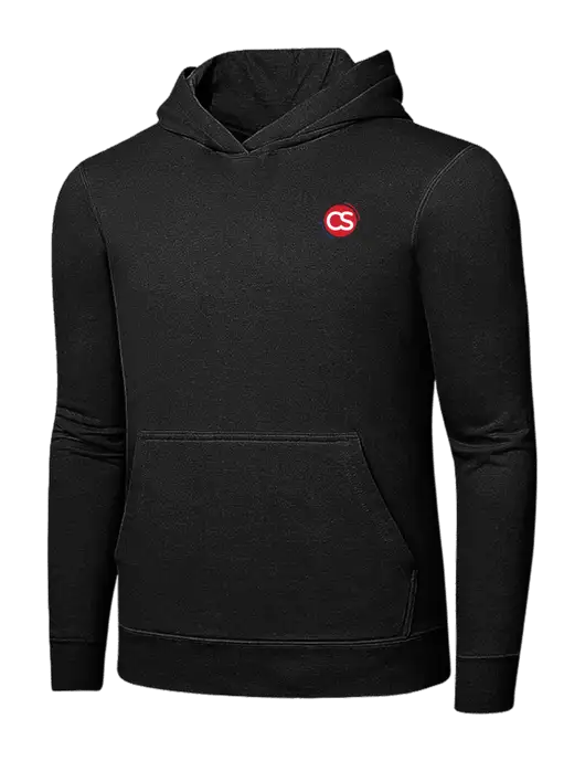 Jet Black 7.8 oz Ring Spun Hooded Sweatshirt w/CS Logo