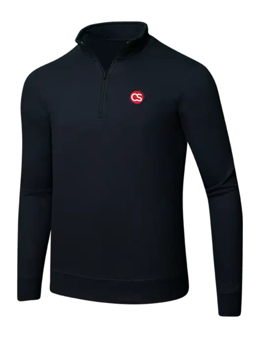 Jet Black 8.5 oz Ring Spun 1/4 Zip Pullover Sweatshirt w/CS Logo