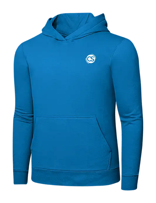 Medium Dark Sapphire 7.8 oz Ring Spun Hooded Sweatshirt w/CS Logo