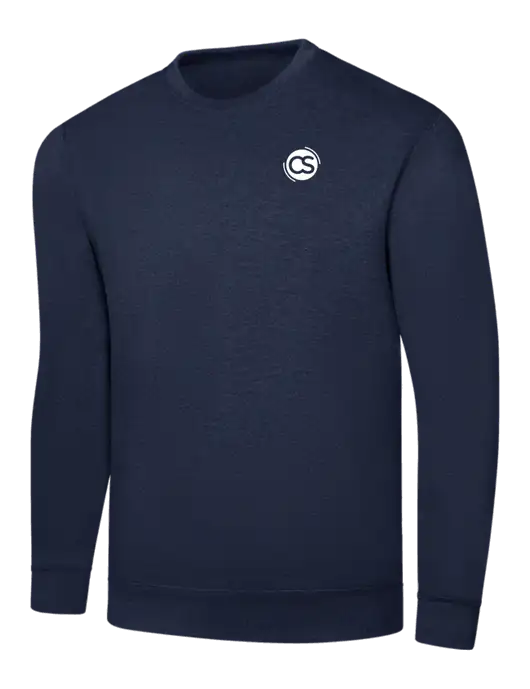 Navy 7.8 oz Ring Spun Crew Sweatshirt w/CS Logo