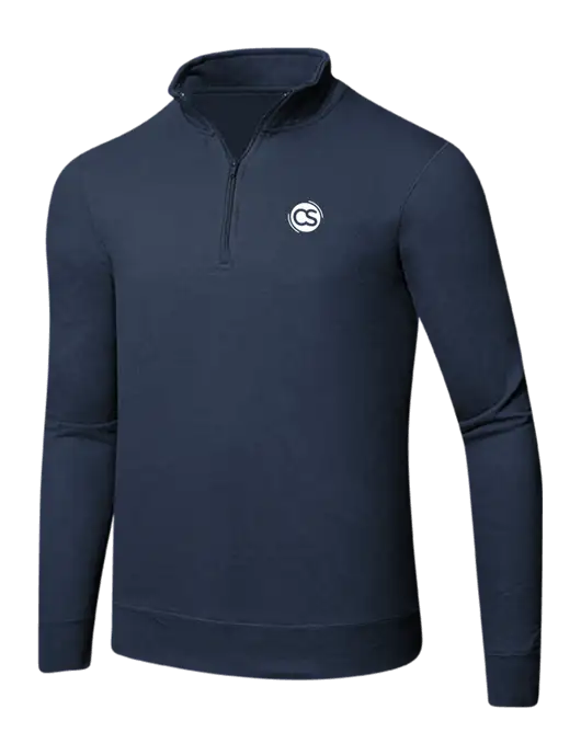 Team Navy 8.5 oz Ring Spun 1/4 Zip Pullover Sweatshirt w/CS Logo