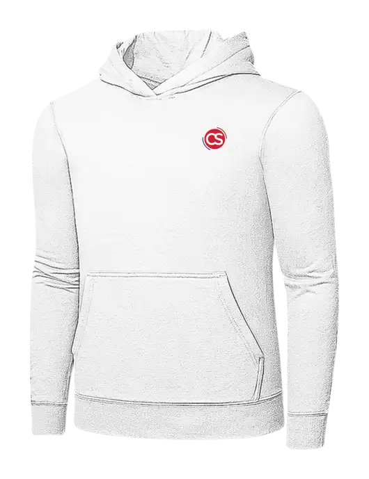 White 7.8 oz Ring Spun Hooded Sweatshirt w/CS Logo