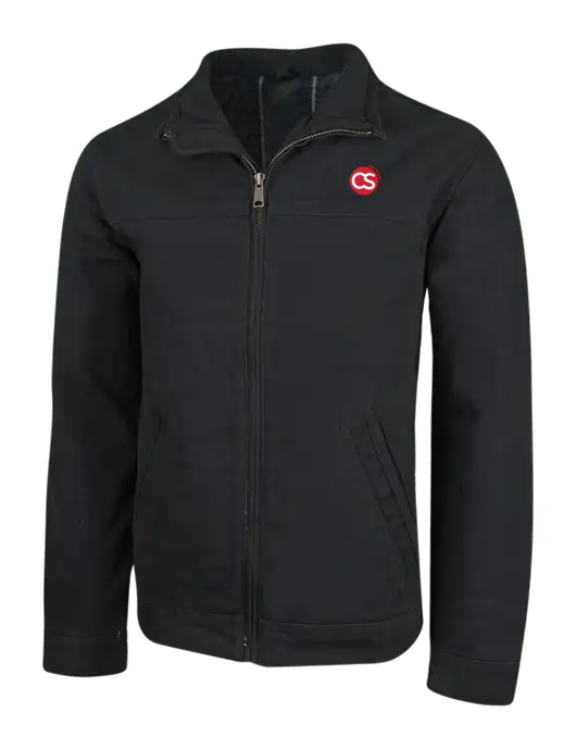 Cornerstone Black Washed Duck Cloth Flannel Lined Work Jacket w/CS Logo