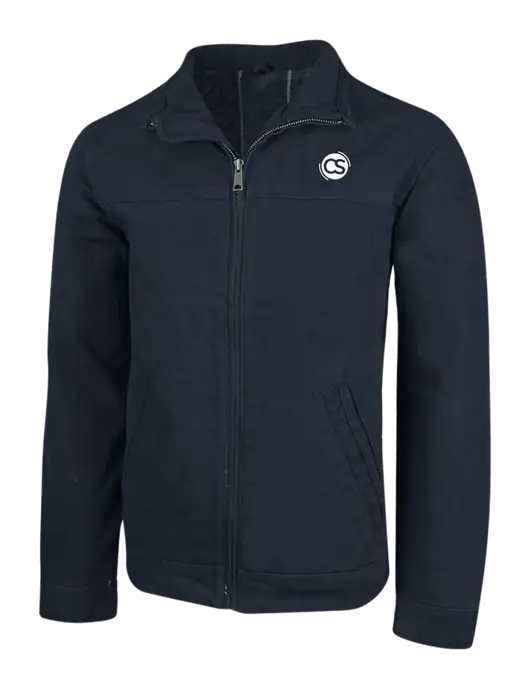 Cornerstone Navy Washed Duck Cloth Flannel Lined Work Jacket w/CS Logo