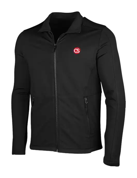 Deep Black Grid Fleece Jacket w/CS Logo