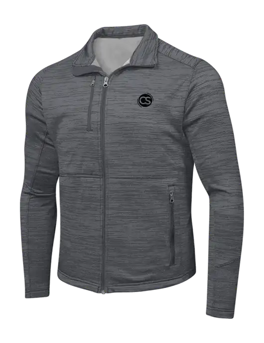 Medium Grey Digi Stripe Fleece Jacket w/CS Logo