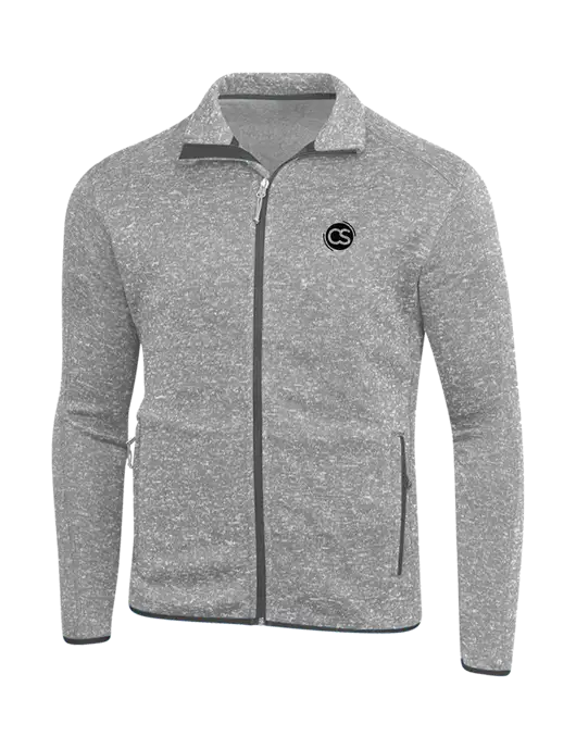 Grey Heather Sweater Fleece Jacket w/CS Logo