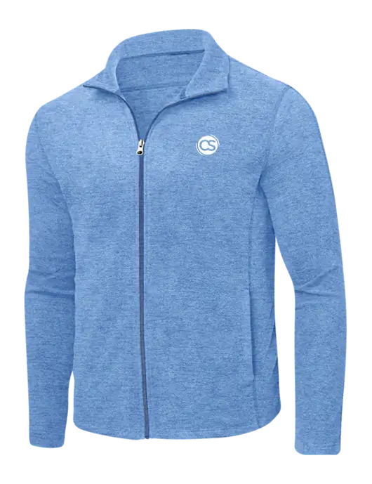 Light Royal Heather Microfleece Full-Zip Jacket w/CS Logo