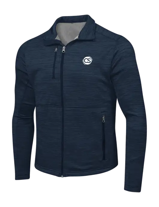 Navy Digi Stripe Fleece Jacket w/CS Logo