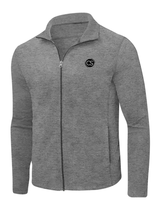 Medium Grey Heather Microfleece Full-Zip Jacket w/CS Logo