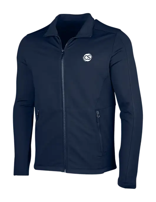 Navy Grid Fleece Jacket w/CS Logo