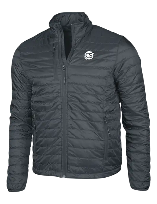 Dark Grey Puffy Packable Jacket w/CS Logo