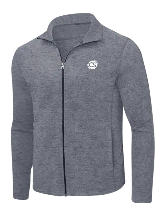Light Navy Heather Microfleece Full-Zip Jacket w/CS Logo