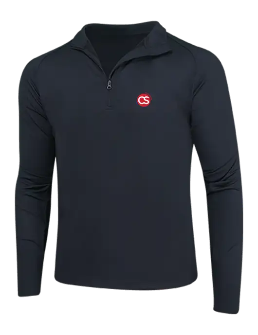 Black Sport Wick Stretch 1/4 Zip Pullover w/CS Logo
