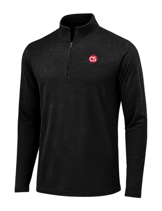 Black Triad Solid Posicharge Tri-Blend Wicking 1/4 Zip Pullover w/CS Logo