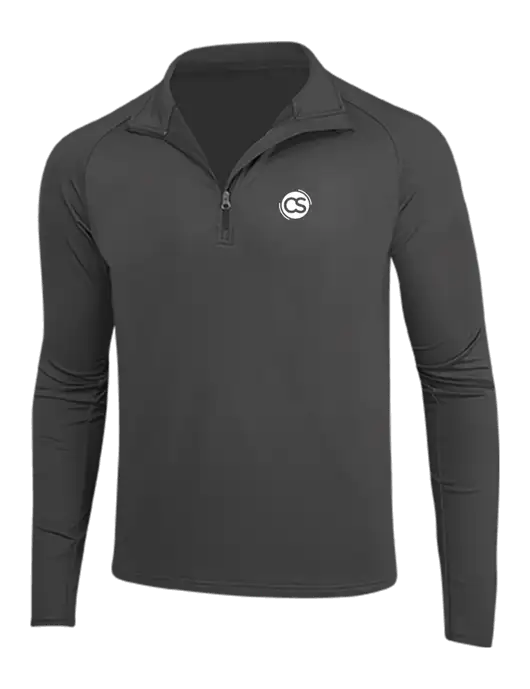 Charcoal Grey Sport Wick Stretch 1/4 Zip Pullover w/CS Logo