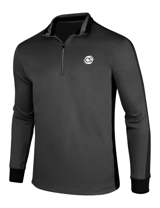 NIKE Anthracite Heather/Black Dry-Fit 1/2 Zip Cover-Up w/CS Logo
