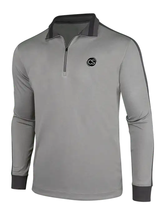 NIKE Athletic Grey/Heather Dark Grey Dry-Fit 1/2 Zip Cover-Up w/CS Logo