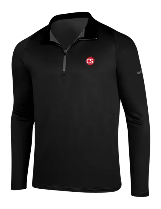 NIKE Black/Dark Grey Dry-Fit Stretch 1/2 Zip Cover-Up w/CS Logo
