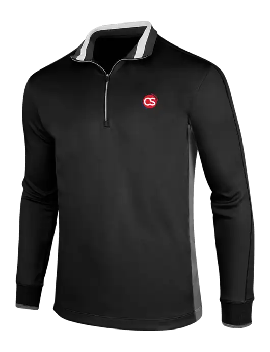 NIKE Black/Dark Grey/White Dry-Fit 1/2 Zip Cover-Up w/CS Logo