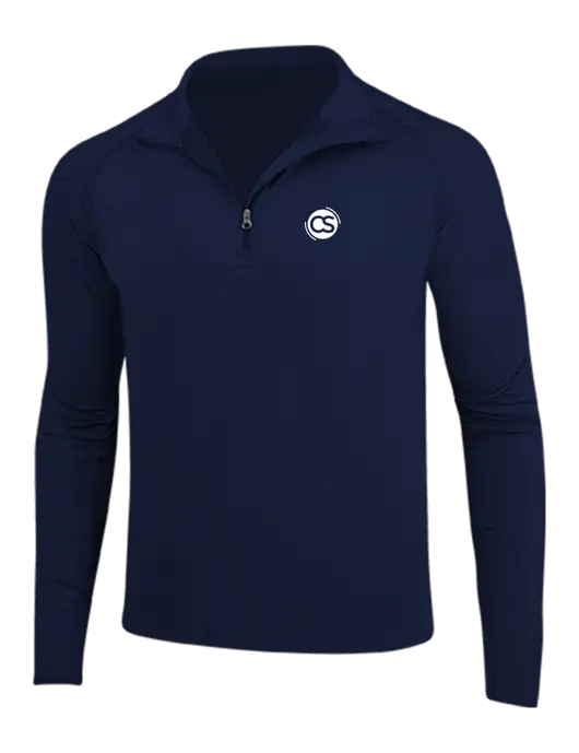 Navy Sport Wick Stretch 1/4 Zip Pullover w/CS Logo