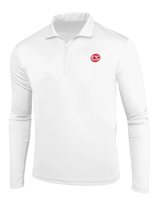White PosiCharge Competitor 1/4 Zip Pullover w/CS Logo