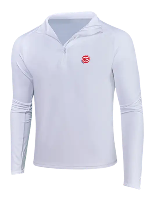White Sport Wick Stretch 1/4 Zip Pullover w/CS Logo