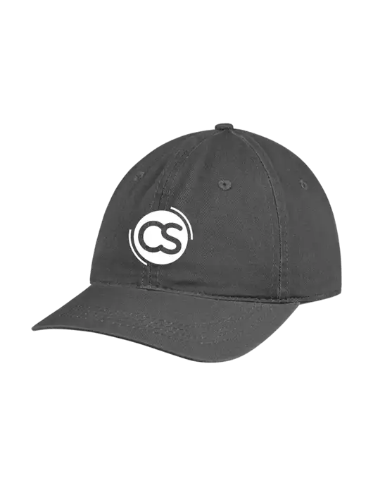 Garment Washed Unstructured Twill Charcoal Cap w/CS Logo
