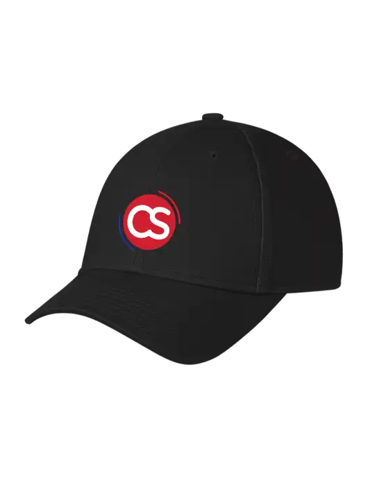 Black Structured Cap Hook & Loop w/CS Logo