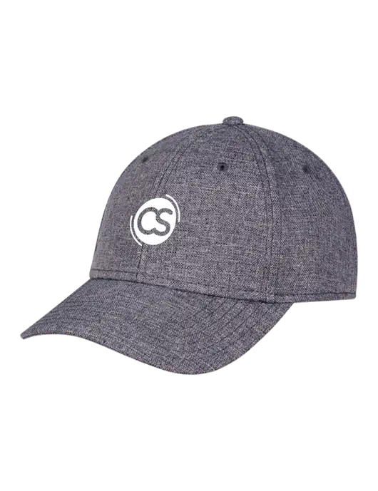 Heather Charcoal Structured Linen Look Cap Hook & Loop w/CS Logo