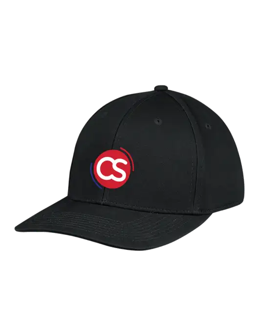 Premium Modern Structured Twill Black Snapback Cap w/CS Logo