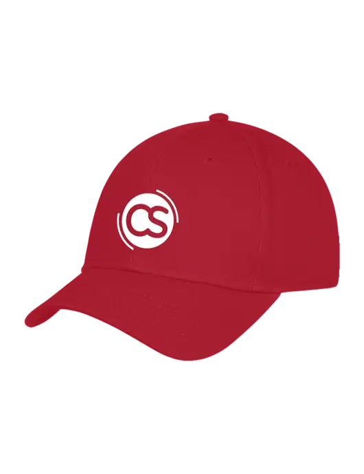 Red Structured Cap Hook & Loop w/CS Logo