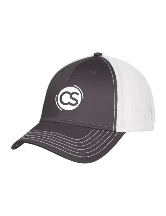 Dark Grey/White Mesh Trucker Cap Snap Back w/CS Logo