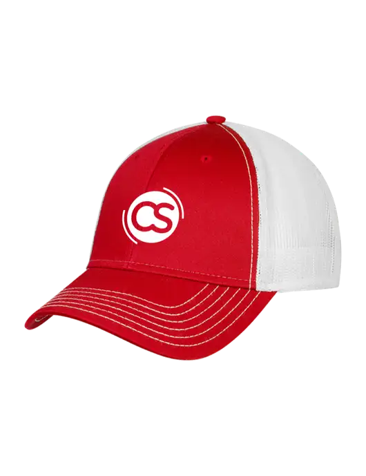 Red/White Mesh Trucker Cap Snap Back w/CS Logo