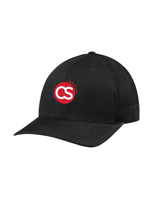 Richardson Adjustable Snapback Original 112 Trucker Cap Black w/Black Mesh w/CS Logo