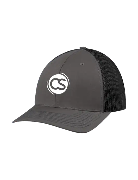 Richardson Adjustable Snapback Original 112 Trucker Cap Dark Grey w/Black Mesh w/CS Logo