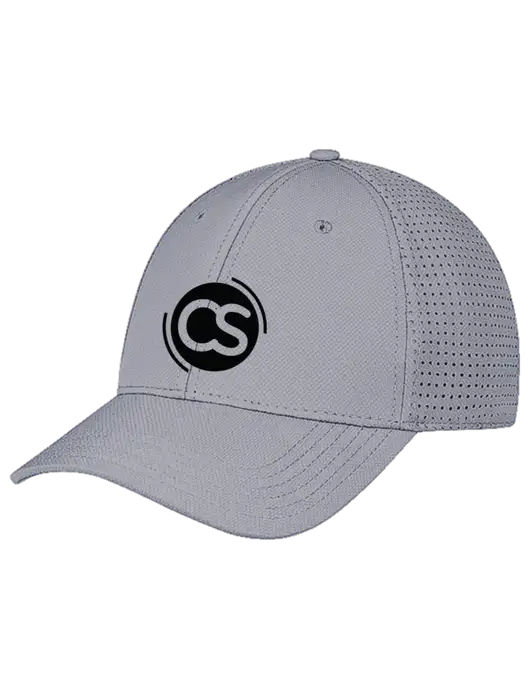 Grey Performance Stretchable Cap Hook & Loop w/CS Logo