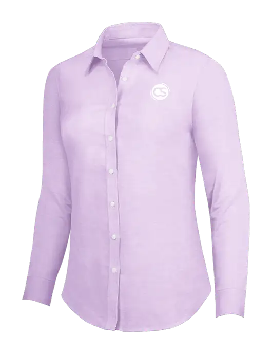 Soft Purple Womens SuperPro Oxford Shirt w/CS Logo