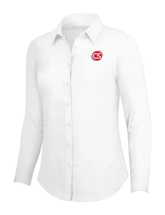 White Womens SuperPro Oxford Shirt w/CS Logo