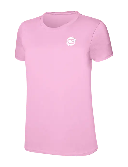 Womens Ring Spun Candy Pink 4.5 oz T-Shirt w/CS Logo