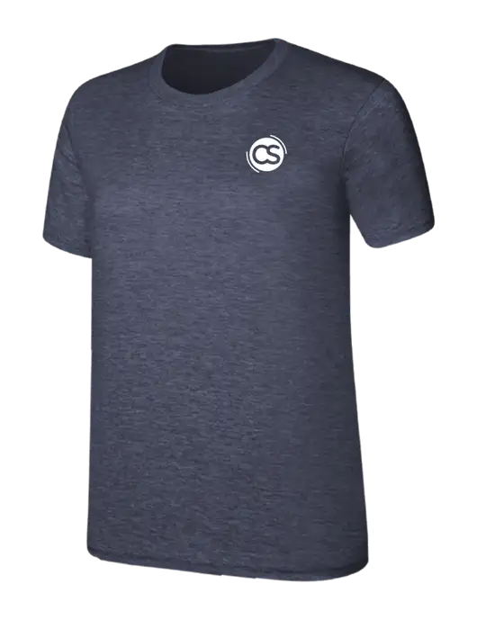 Womens Ring Spun Heather Navy 4.5 oz T-Shirt w/CS Logo