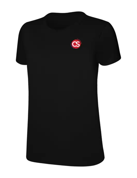 Womens Ring Spun Jet Black 4.5 oz T-Shirt w/CS Logo