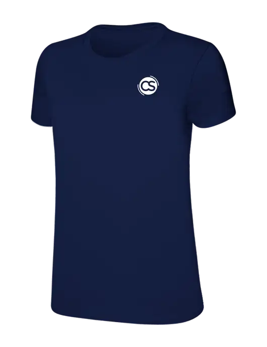 Womens Ring Spun Navy 4.5 oz T-Shirt w/CS Logo