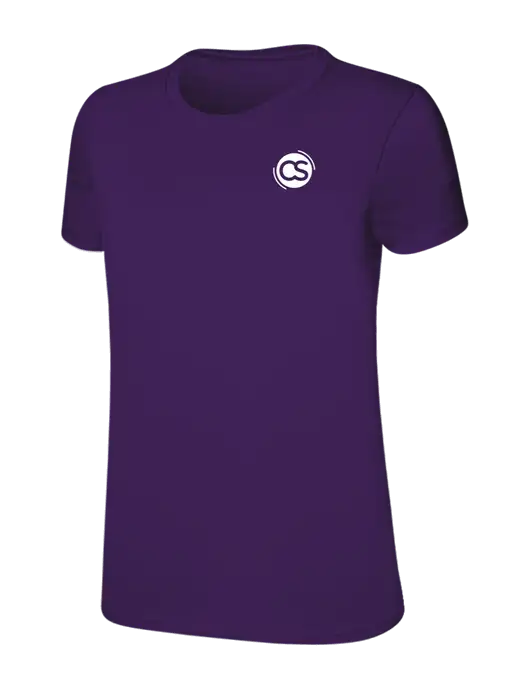 Womens Ring Spun Purple 4.5 oz T-Shirt w/CS Logo
