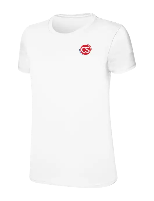 Womens Ring Spun White 4.5 oz T-Shirt w/CS Logo