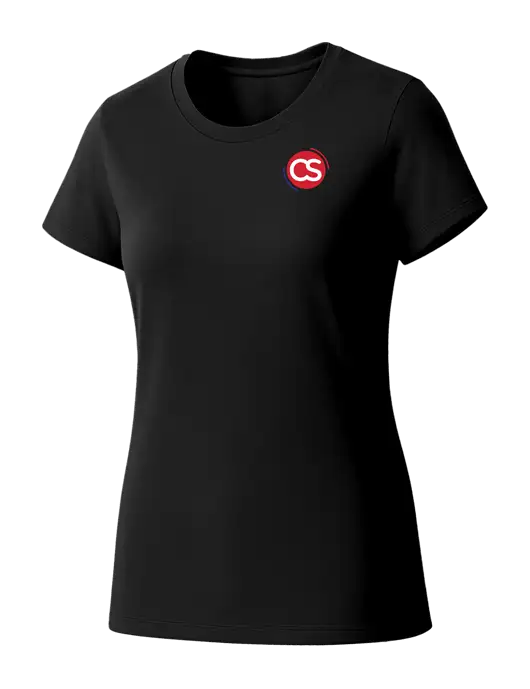 Womens Seriously Soft Black T-Shirt w/CS Logo